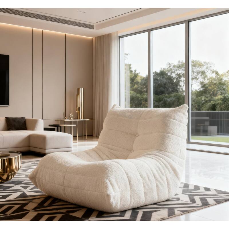 Button-Tufted Accent Chair Bean Bag Chair / Living Room Lazy Sofa Lounge Chair Reading Chair