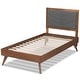 preview thumbnail 4 of 17, Roze Mid-Century Modern Wood Platform Bed in Twin Size