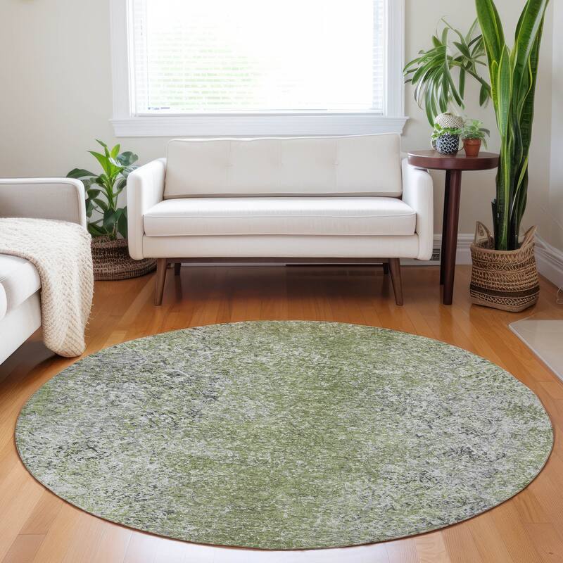 Machine Washable Indoor/ Outdoor Chantille Solid Contemporary Rug
