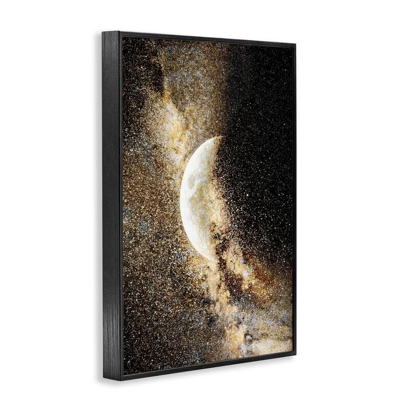 Stupell Starry Nebula Crescent Moon Framed Giclee Art Design By Gemma Bardot