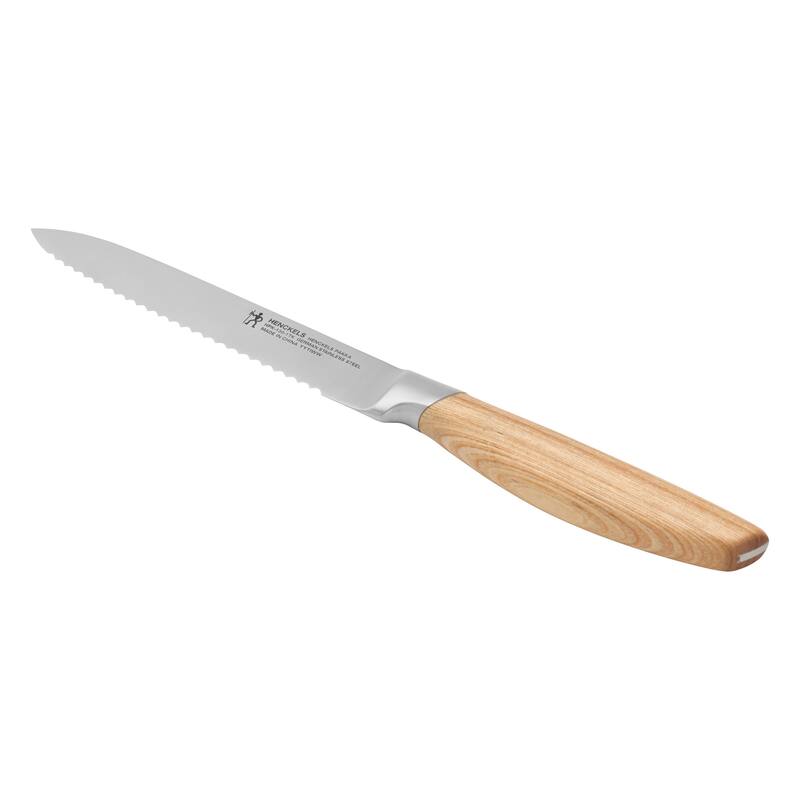 Henckels Pakka 5-inch Serrated Utility Knife - Wood