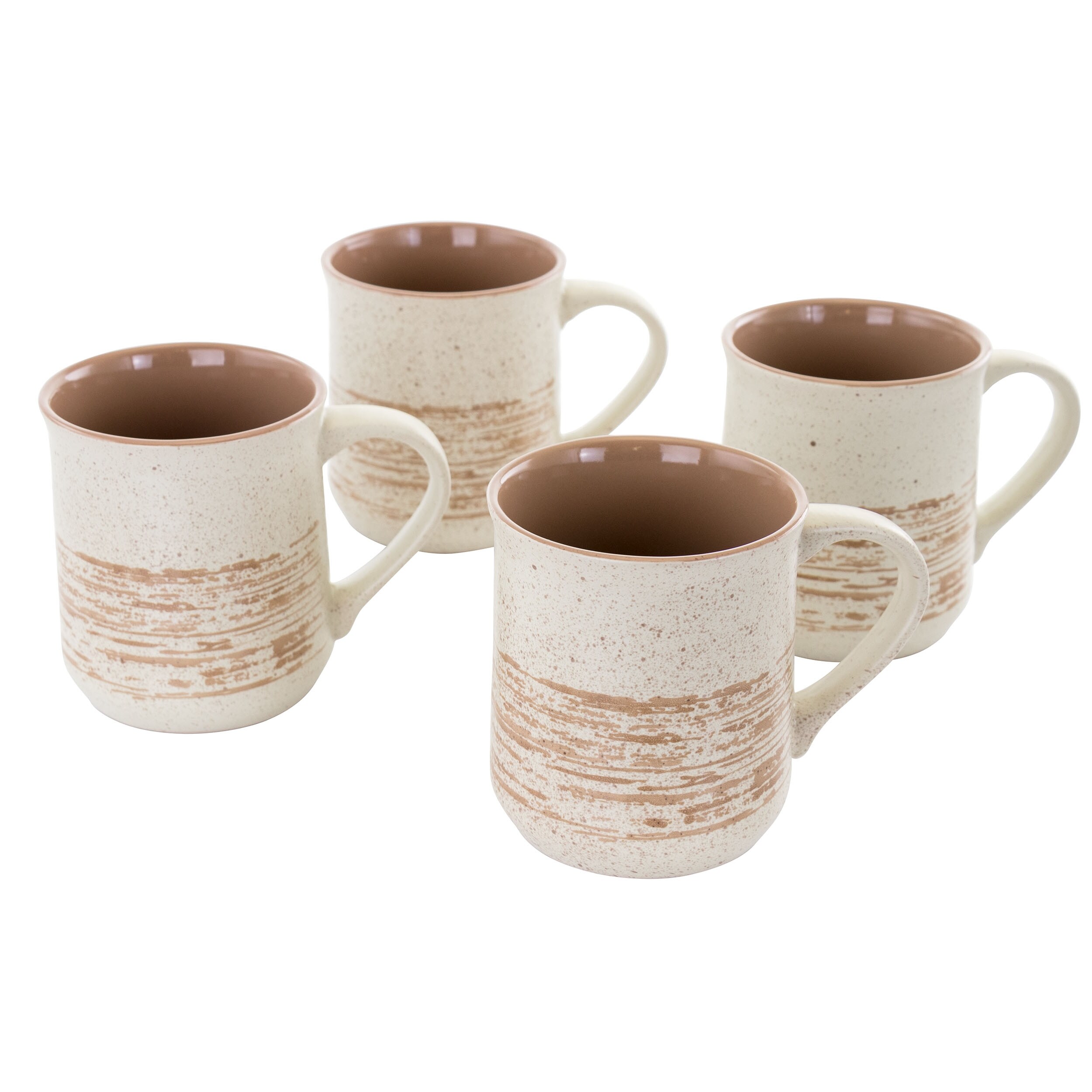 Shop Meritage Naples 4 Piece 20 9 Ounce Stoneware Mug Set In Brown Overstock 32036198