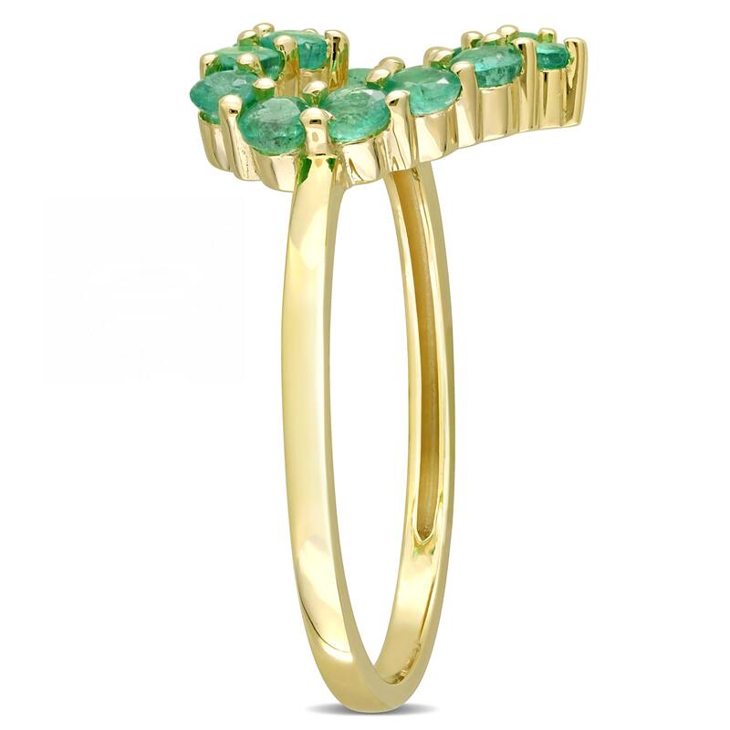 Miadora 2 1/4ct TGW Emerald 3-Piece Jewelry Set - Heart Necklace Earrings Ring 10k Yellow Gold