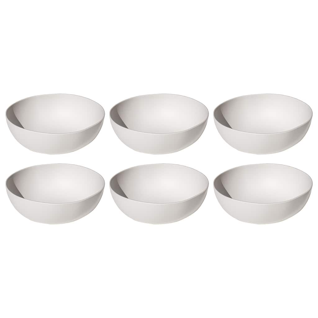 Abode Homewares by TarHong natureone Craft Coupe Bowl, 7.1", Soft White ,37 oz, Matte Finish, Set of 6