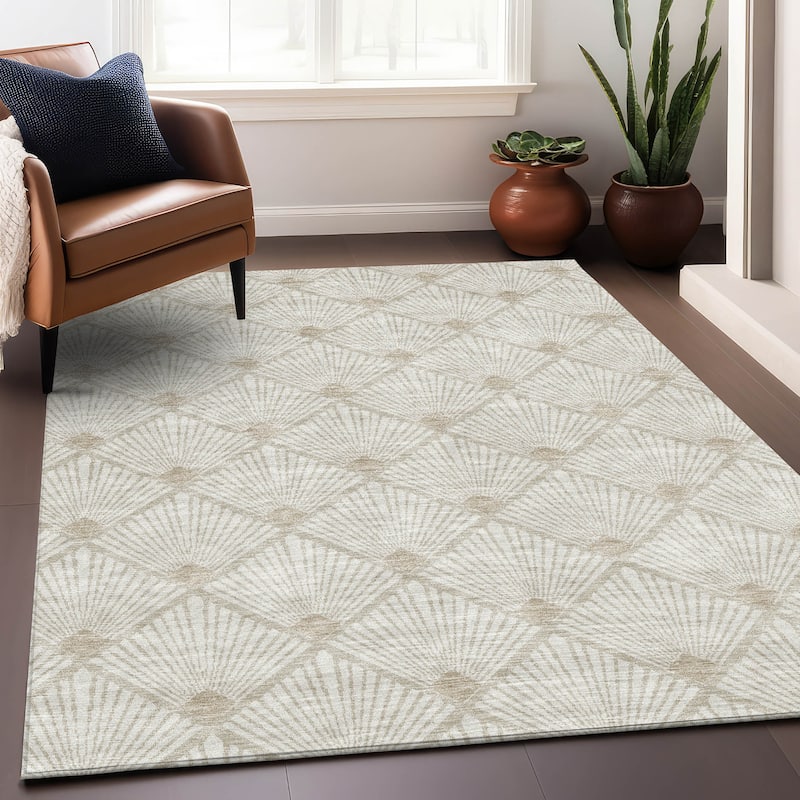 Premium Washable Super Soft Diamond Trellis Mayfield Rug - Ivory - 10' x 14'