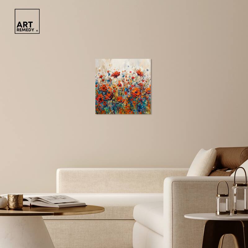 Art Remedy Beautiful Garden Bloom Gallery Wrapped Impressionism 1 Piece Canvas Wall Art