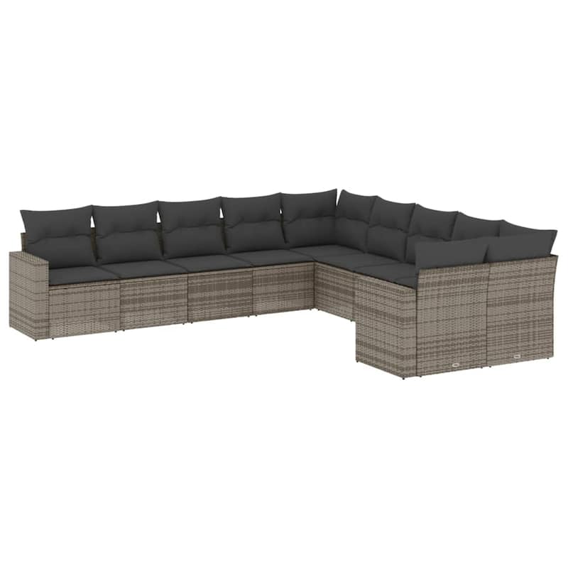 vidaXL Garden Sofa Set Grey - 24.4 x 25.8 x 27.2