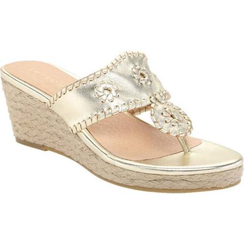 Shop Jack Rogers Women S Jacks Wedge Sandal Gold Metallic Leather