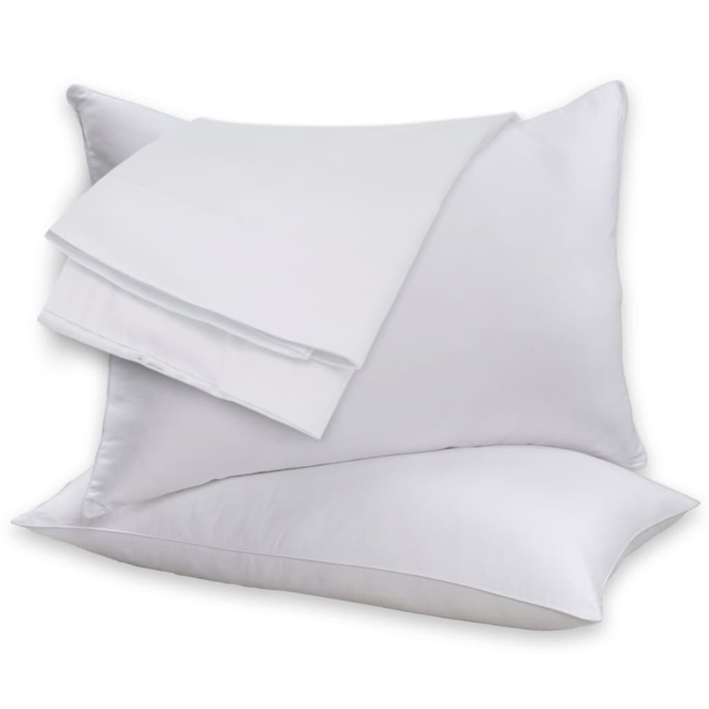 Beauty Sleep Feather Cotton Pillow Set White Set of 2 Queen