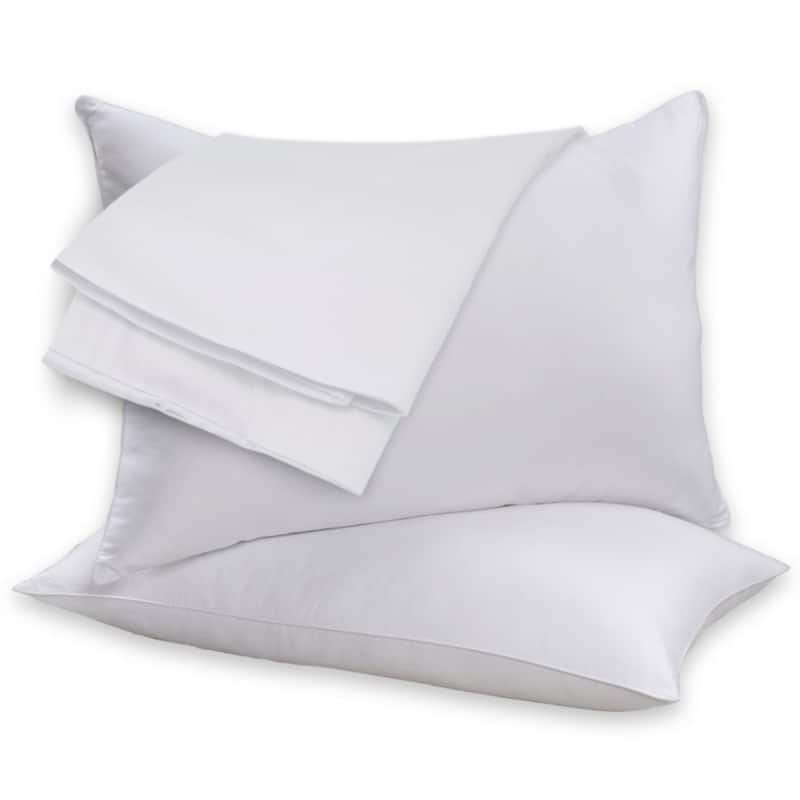 Beauty Sleep Feather Cotton Pillow Set - White - Set of 2 - King