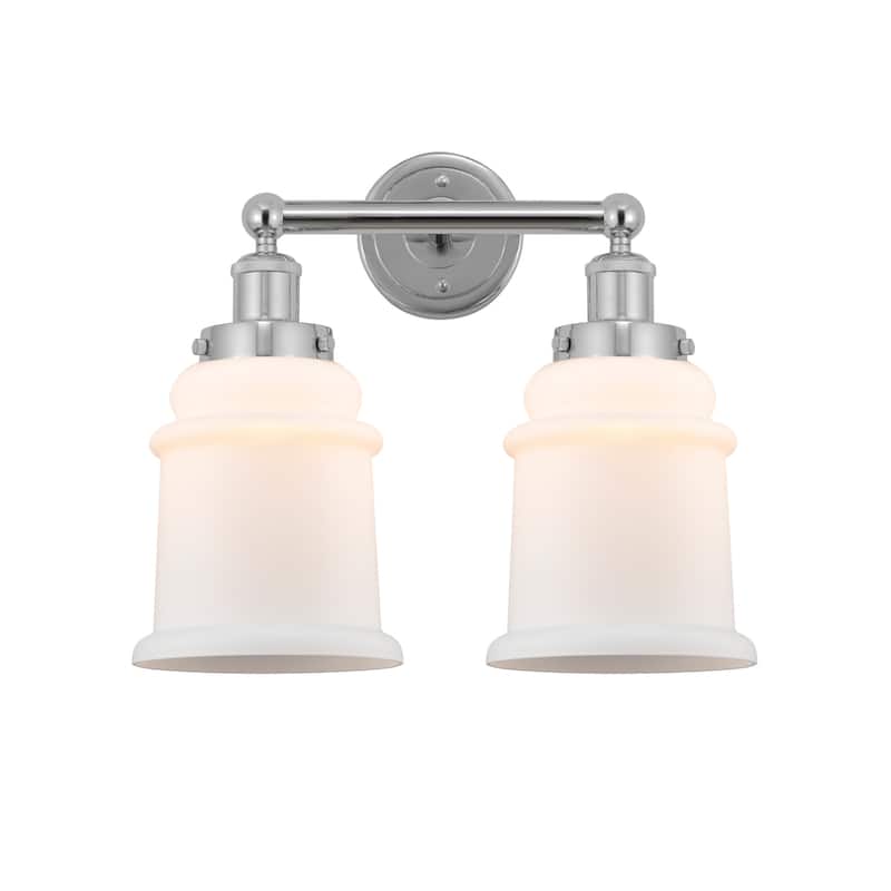 Innovations Lighting 616-2W-13-15 Canton Vanity Canton 2 Light 15" - Polished Chrome / Matte White