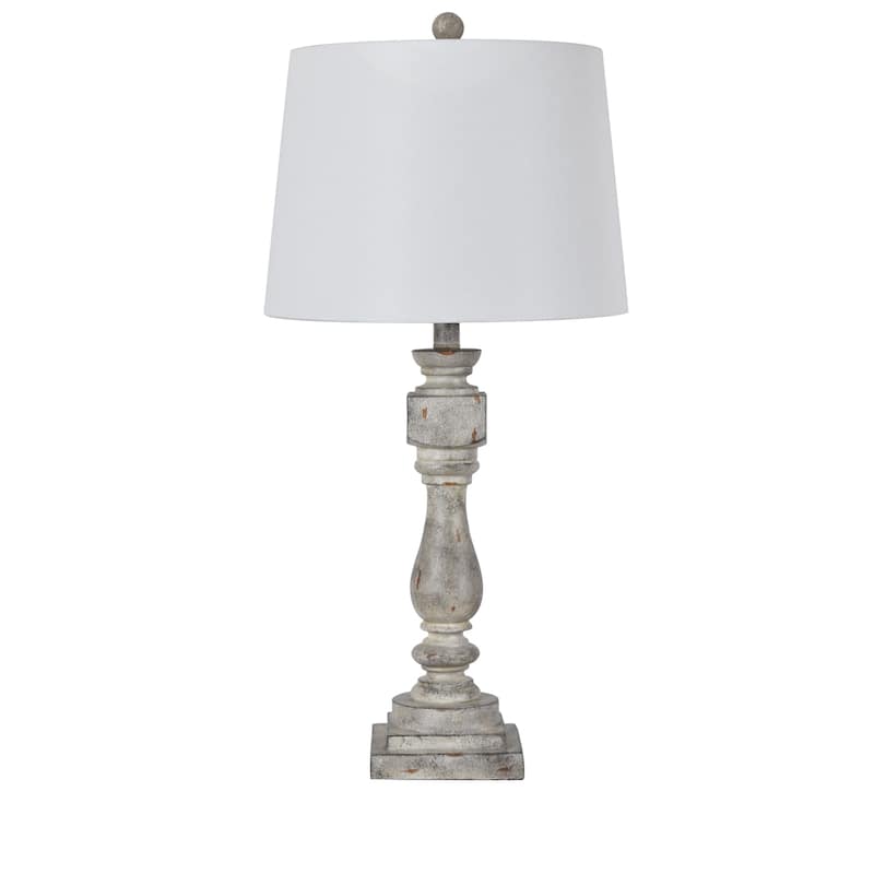 Ed Rustic Distressed Gray Table Lamp - 14"Rnd x 29"H