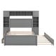 preview thumbnail 10 of 52, Solid and Safe,Full Size Wooden Bed With All in One Cabinet, Shelf and Sockets,Twin Size Trundle