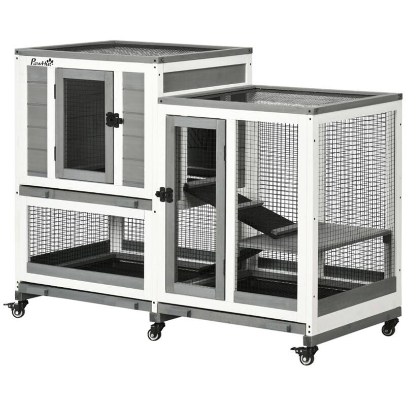 Wooden Rabbit Cages Made Easy: Building a Safe Haven for Your Pet - 43.25" L x 19.75" W x 33.75" H