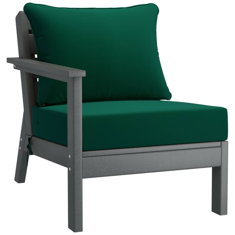 Birchwood All Weather HDPE Outdoor Patio Gray Deep Seating Conversation Set (6-Piece Set)