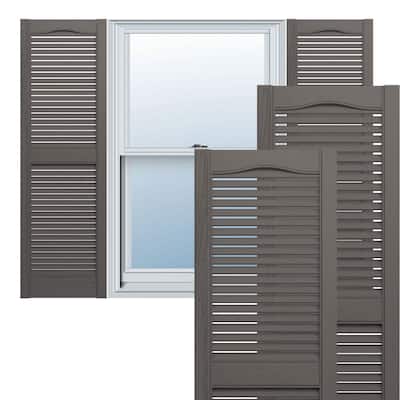 Lifetime, Std. Cathedral Top Ctr Mullion, Open Louver Shutters, (Pair)