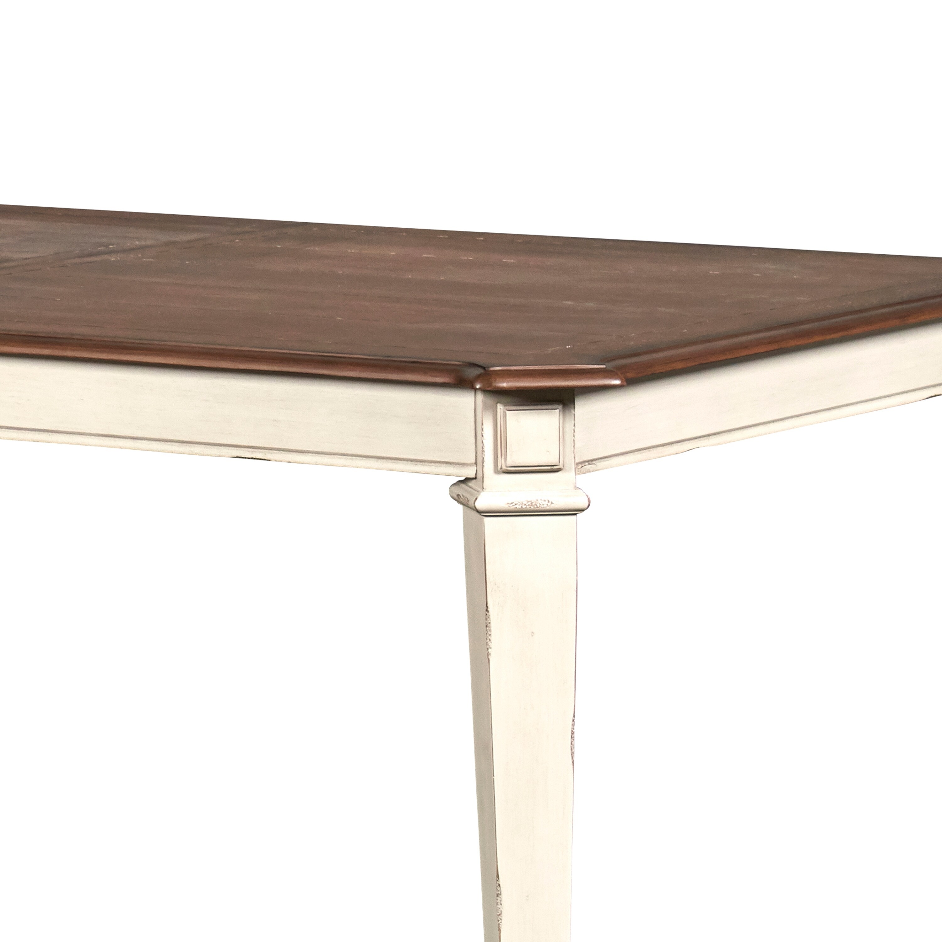 Shop Black Friday Deals On Plank Top Wooden Dining Table With Extendable Leaf Antique White And Brown On Sale Overstock 31584778