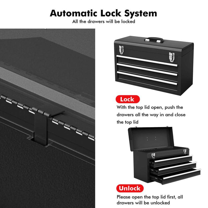 Costway Portable Tool Chest Box Storage Cabinet Garage Mechanic