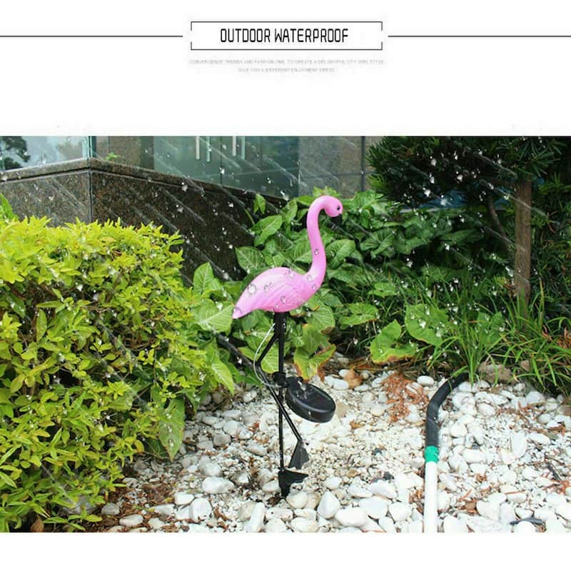 Solar Powered Flamingo LED Light,Waterproof Outdoor