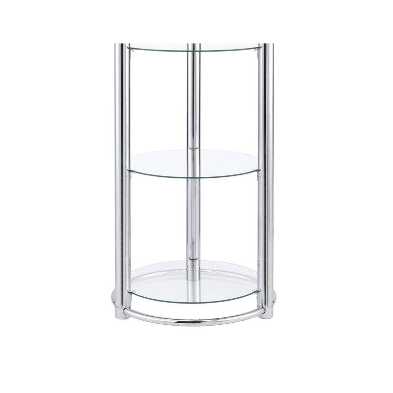 Triangle Display Shelf Tempered Glass/Chrome Frame