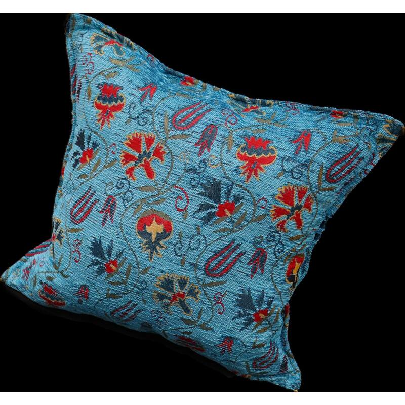 Carnation Fern Chenille Turkish Decorative Pillow