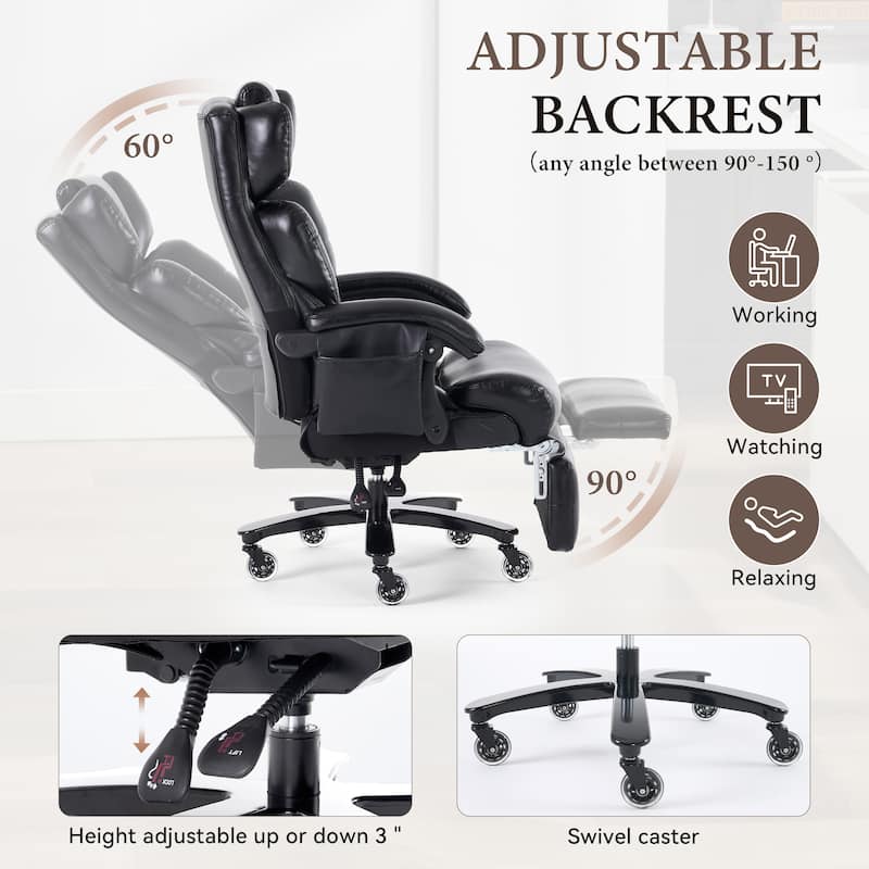 Large Computer Desk Chair,360 Swivel Office Chair With High Back,400 Lbs