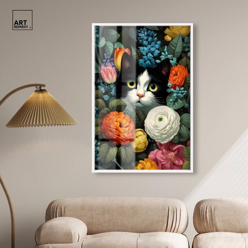 Secret Garden Cat Shadowbox by Art Remedy