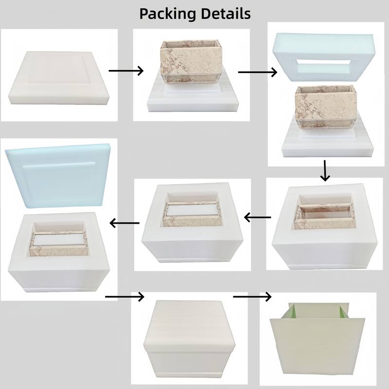 Roomfitters Luxury Natural Marble Hexagon Side Table, Solid Stone Geometric Pedestal End Table, Polished Finish