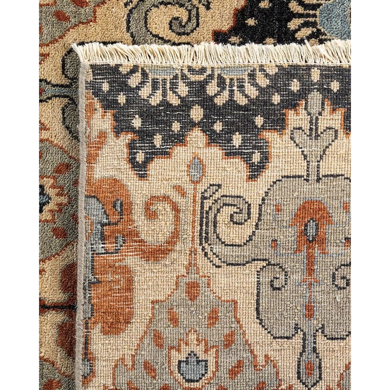 Ikat One-of-a-Kind Hand-Knotted Area Rug - Gray, 9' 1" x 12' 3" - 9' 1" x 12' 3"