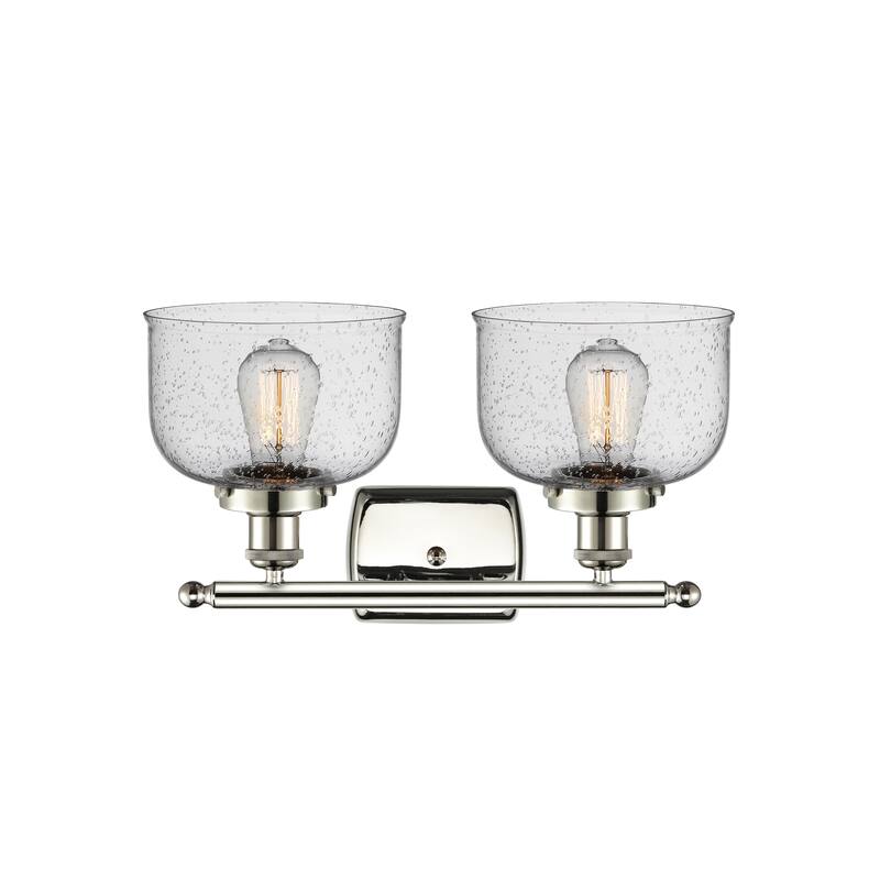 Innovations Lighting Ballston Urban Bell - 2 Light 18" Bath Vanity Light - Polished Nickel/Seedy
