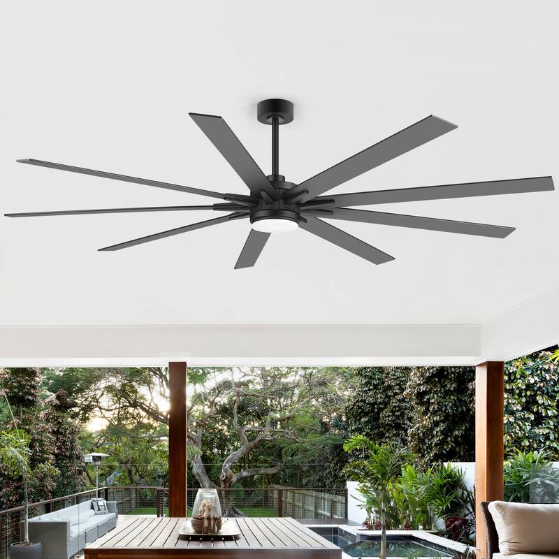 36/42/52/56/72/84-Inch Reversible 3/5/9-Blade Integrated LED Ceiling Fan with Light Remote