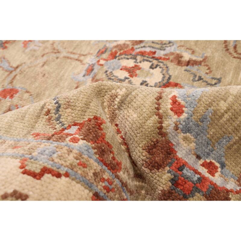 ECARPETGALLERY Hand-knotted Modern Oushak Olive Wool Rug - 5'2 x 7'10
