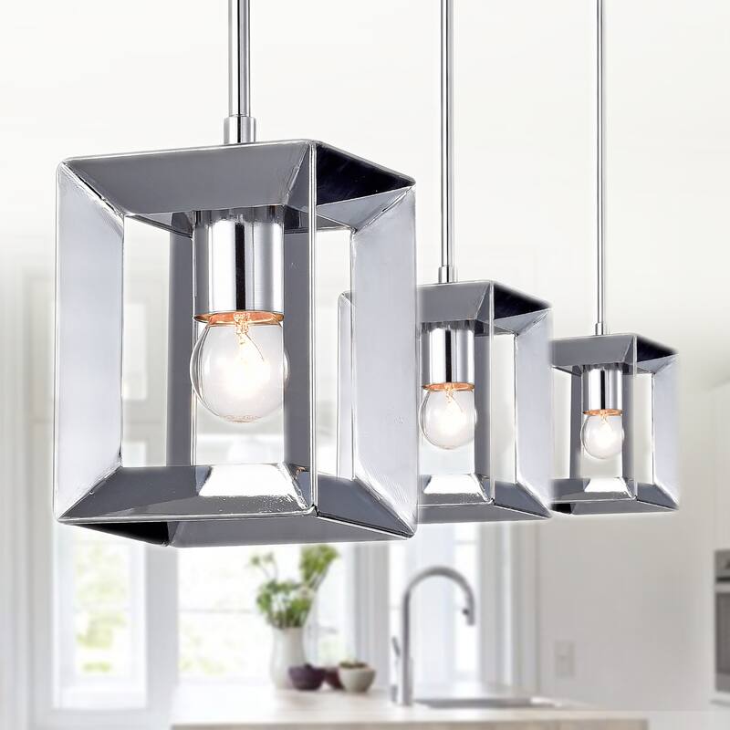 Elisi 5-inch Square Pendant Lamp with Chrome Finish