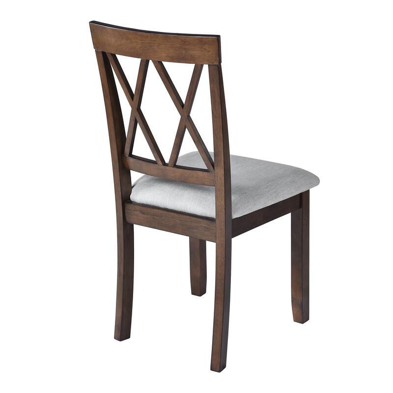 5-Piece Extendable Dining Set with Drop Leaf, Upholstered Dining Chair