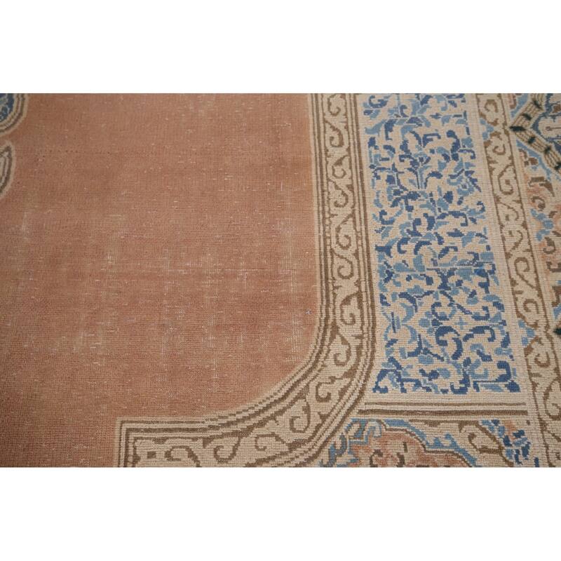 Kerman Vintage Persian Area Rug Handmade Wool Carpet - 9'5" x 12'11"