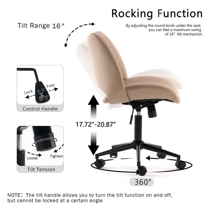 Ergonomic Faux Leather Office Chair, Swivel Task Chair