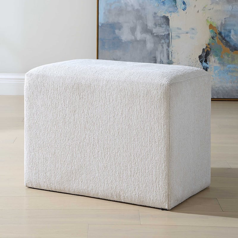 Copper Grove Off-white Rectangular Ottoman Stool.