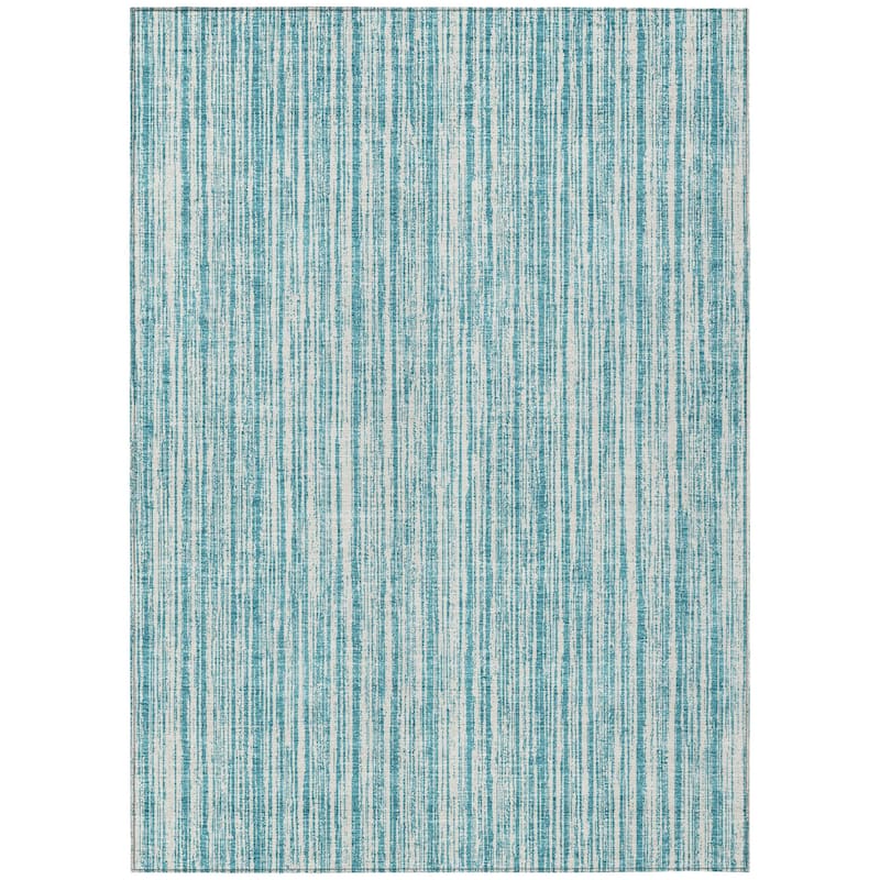 HomeRoots Striped Transitional Rectangle Outdoor Rug