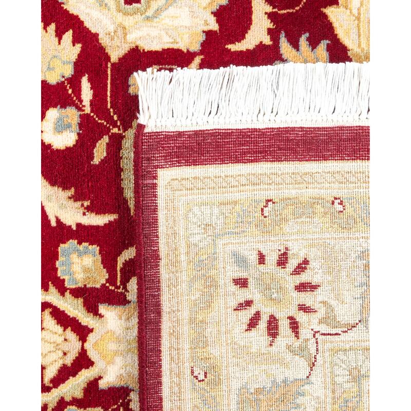 Overton Handknotted Wool Traditional Oriental Red Area Rug - 4' x 6'