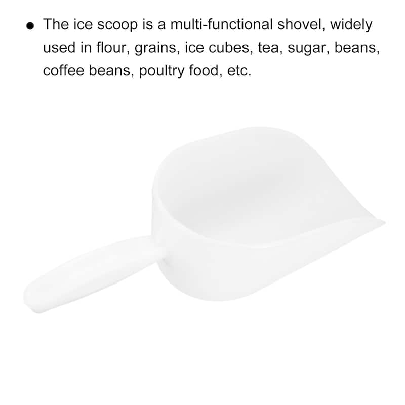 Hand Scoop PP 7.1x3.5x3.1" Flour Sugar Cereal Shovel Feed Supplies - White