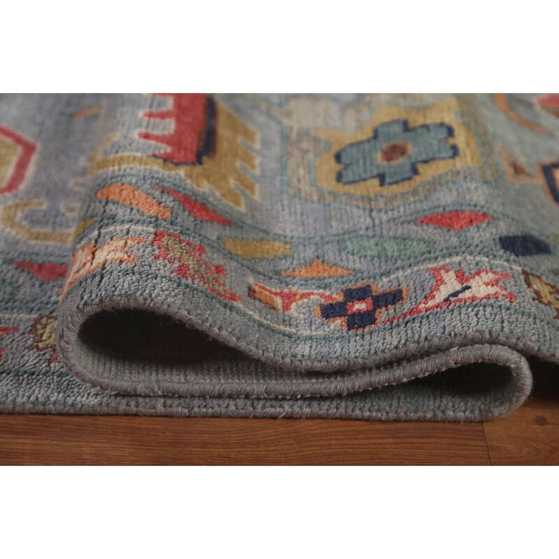 Gray Floral Oushak Oriental Large Area Rug Handmade Wool Carpet - 12'2" x 14'11"