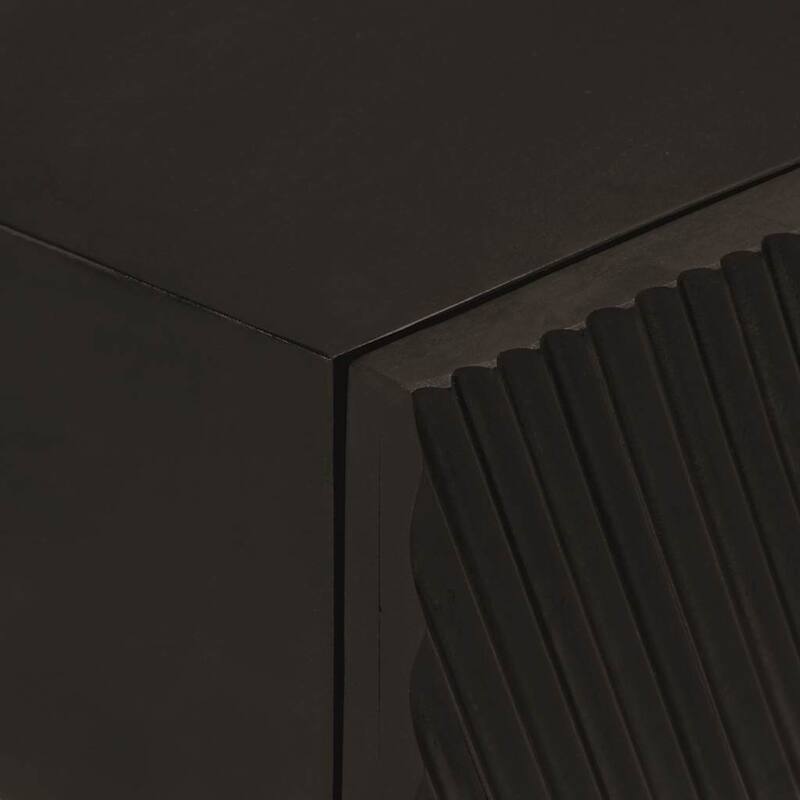 vidaXL Console Table Black Solid mango wood and iron Console Table - 11.8 x 35.4 x 29.9 in