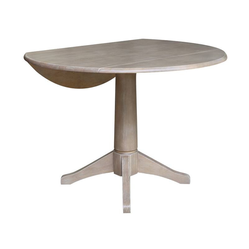 42 in. Round Top Dual Drop Leaf Pedestal Dining Table