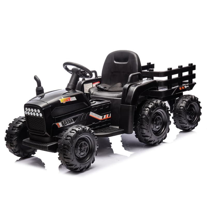 Ride on Tractor,Trailer,24VBattery Powered Electric Toy,200w*2motor 1.86-4.97MPH,Remote Control,3 speed adjustable,LED,safe belt