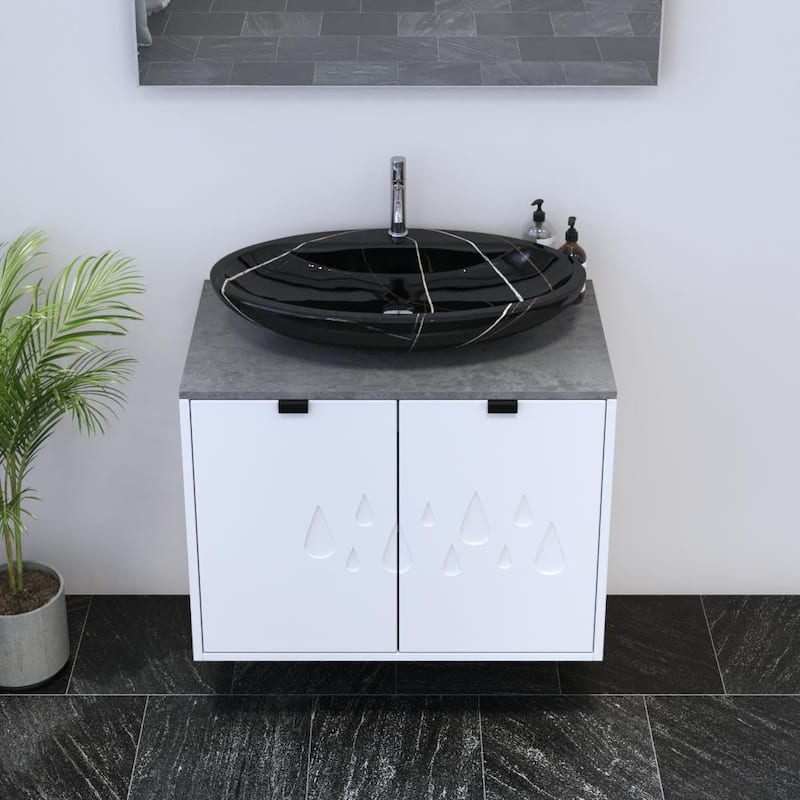Teardrop 2D 80 Floating Bathroom Vanity (32" Width)