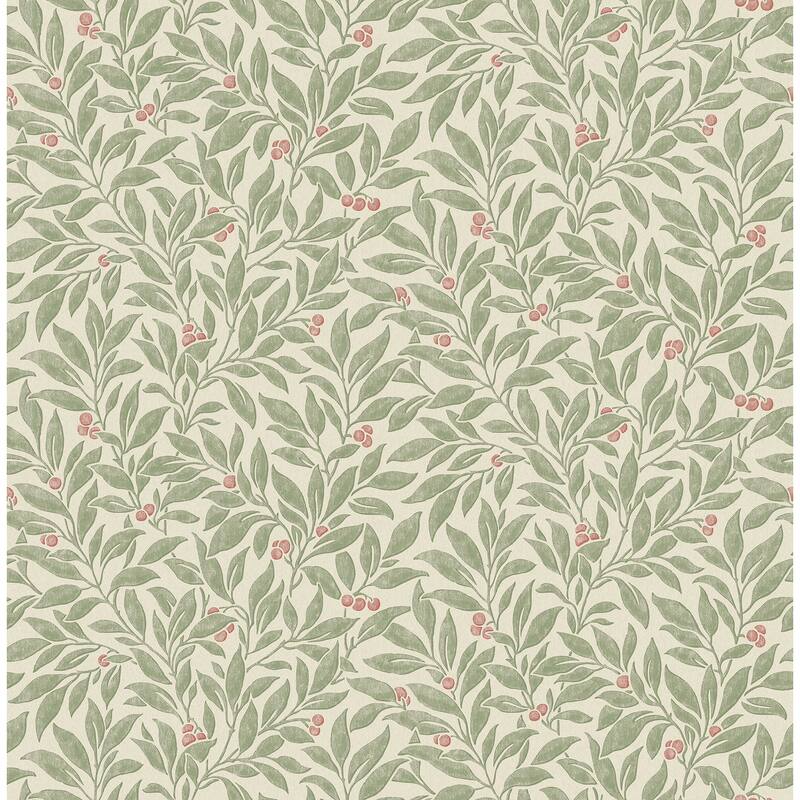 Winter Berry Green Vine Wallpaper