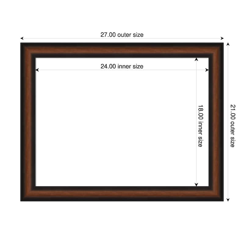 Amanti Art Yale Walnut Framed Dry Erase Magnetic Board - 27 x 21 in