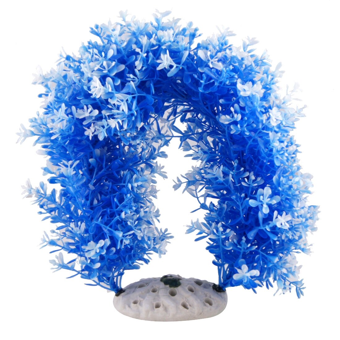 Shop Fish Tank Plastic Blue White Garland Shaped Plants Decor 10 W