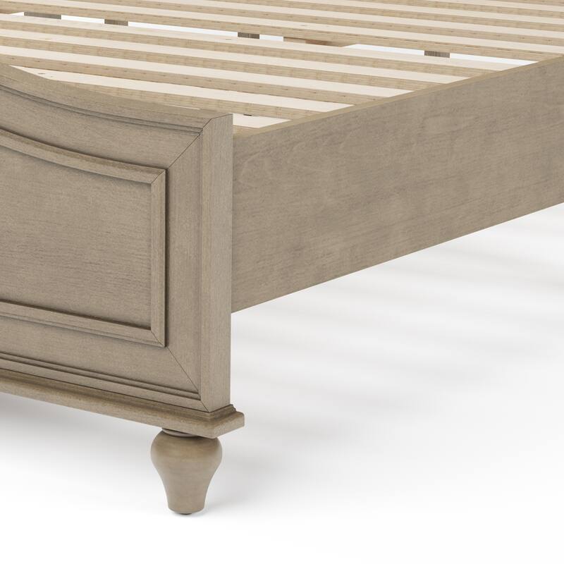 Modern Wooden Upholstered Platform Bed Frame Queen/King Size with Headboard