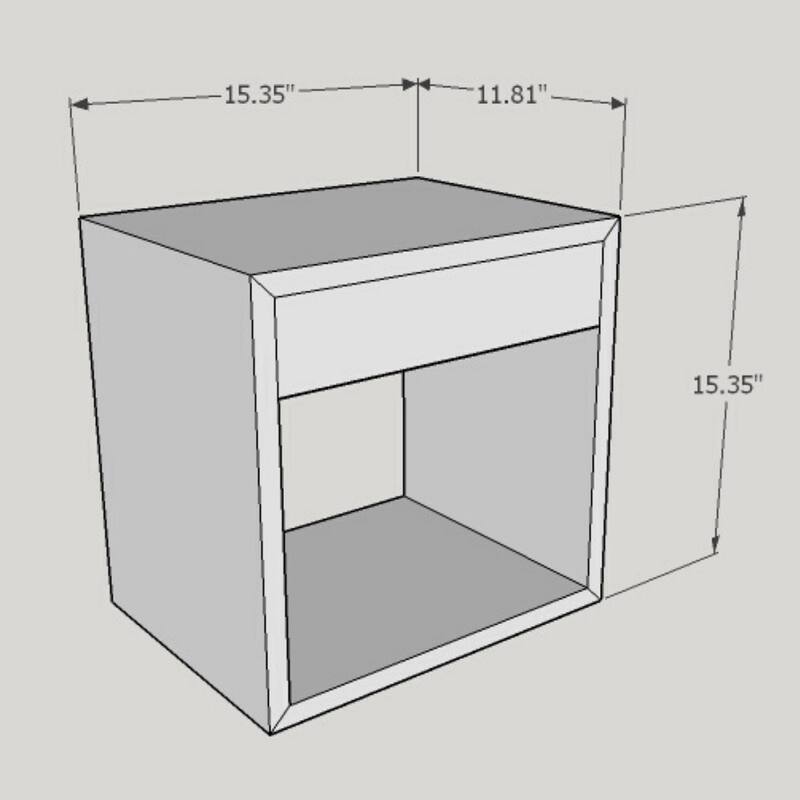 Modern White Floating Nightstand with Drawer, Bedside Table